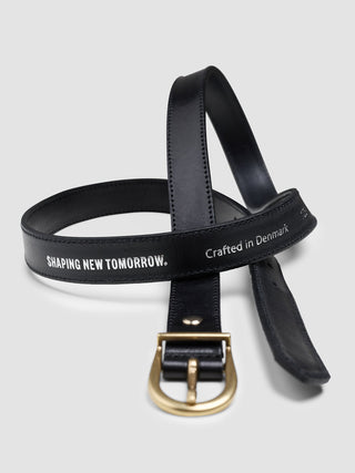 Women's Thin Leather Belt Gold Black