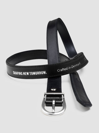 Women's Thin Leather Belt Silver Black