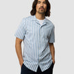 Bowling Short Sleeve Shirt Bold Stripes Light Blue
