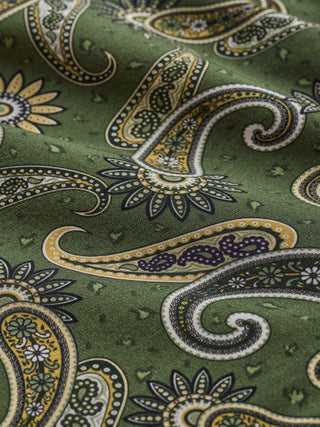 Breeze Bowling Short Sleeve Shirt Green Paisley