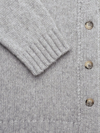 Women's Chunky Soft Wool Knit Cardigan Medium Grey Melange