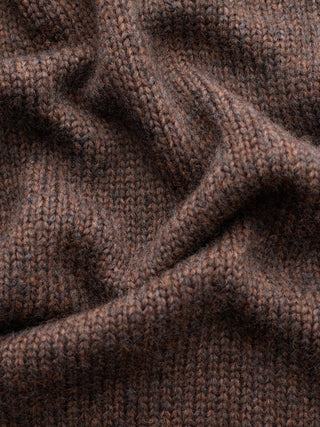 Chunky Soft Wool Knit Vest Saddle Brown Melange