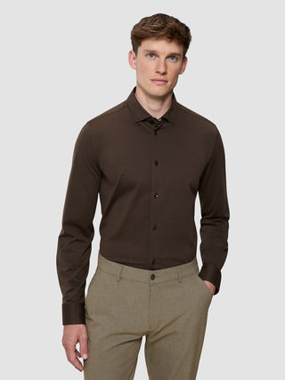Classic Shirt Saddle Brown Slim