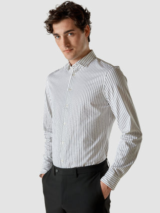 Classic Shirt Black Stripes Slim