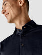Classic Hemd Dark Navy Melange Slim