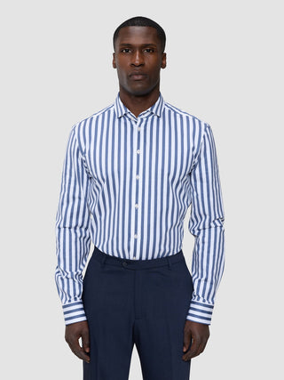 Classic Shirt Dusky Blue Stripe Slim