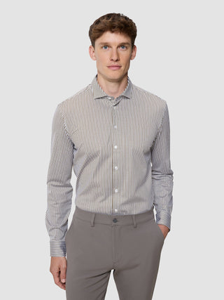 Classic Shirt Shadow Brown Stripe Slim