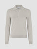 Women's Elevated Knit Polo Cold Beige Melange