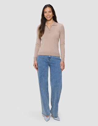 Women's Elevated Knit Polo Copper Melange