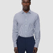 Elevated Shirt Navy Stripe Thin Regular