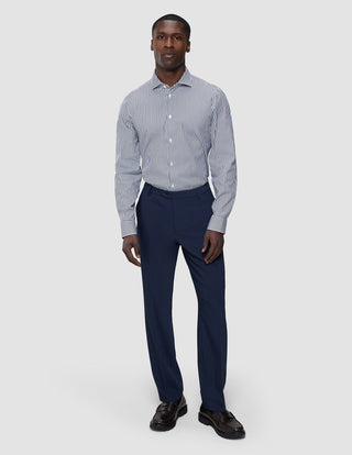 Elevated Shirt Navy Stripe Thin Regular