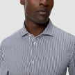Elevated Shirt Navy Stripe Thin Slim