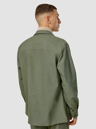 Essential Overshirt Nightfall Green Melange