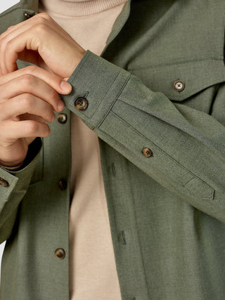 Essential Overshirt Nightfall Green Melange