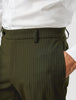 Essential Suit Pants Slim Moss Green Pinstripe