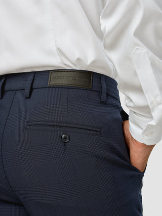 Essential Suit Pants Slim Dark Blue Check