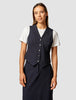 Essential Vest Short Navy Pinstripe