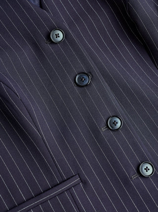 Essential Vest Short Navy Pinstripe