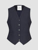 Essential Vest Short Navy Pinstripe