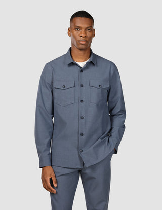 Essential Overshirt Storm Blue Melange