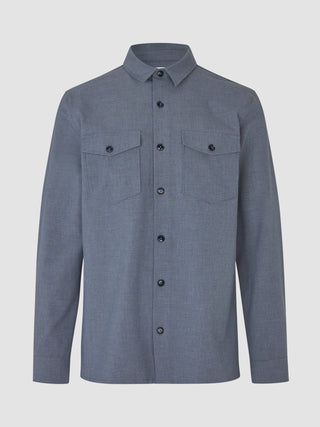 Essential Overshirt Storm Blue Melange