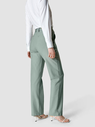 Essential Pants Straight Calm Green Melange