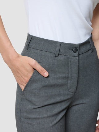 Women's Essential Pants Straight Dark Grey Melange