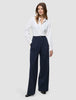 Women's Essential Pants Wide Navy Pinstripe