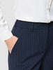 Women's Essential Pants Wide Navy Pinstripe