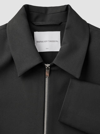 Essential Short Zip Jacket Black