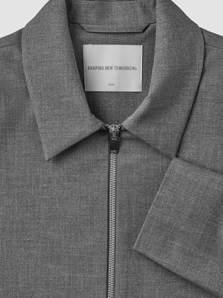 Essential Short Zip Jacket Dark Grey Melange