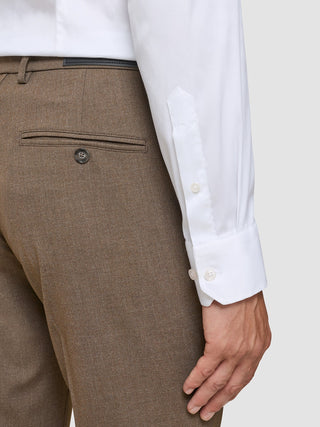 Essential Suit Pants Slim Saddle Brown Melange