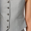 Essential Short Vest Light Grey Pinstriped