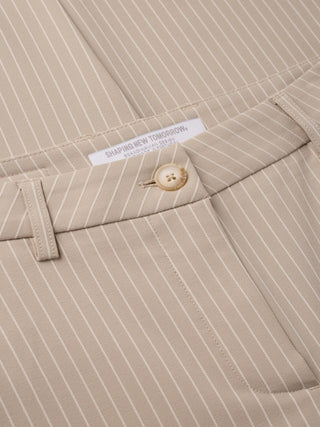 Essential Suit Island Sand Pinstripe Fitted Blazer & Straight Pants