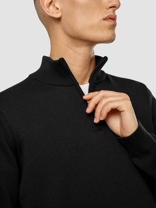 Everyday Knit Half Zip Black