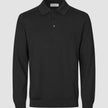 Everyday Knit Long Sleeve Polo Black