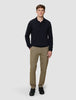 Everyday Knit Long Sleeve Polo Black