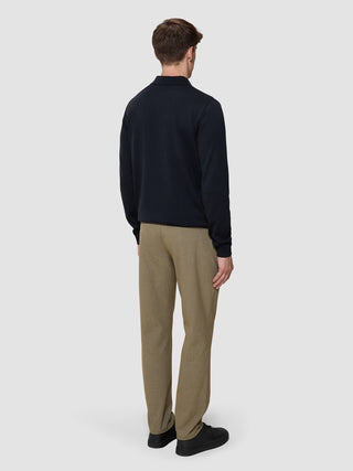 Everyday Knit Long Sleeve Polo Black