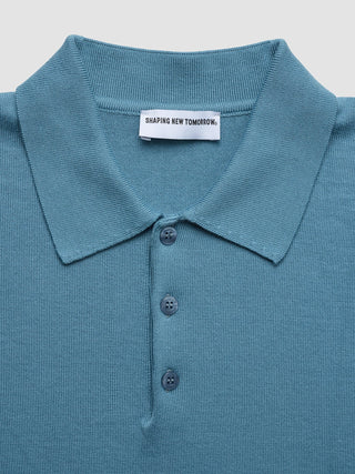 Everyday Knit Short Sleeve Polo Blue Mirage