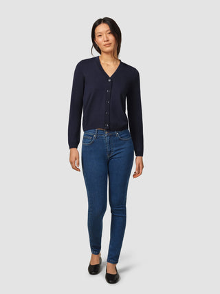 Fine Knit Cardigan Navy