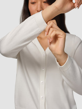 Fine Knit Cardigan Off White