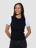 Women's Fine Knit Rib Vest Black