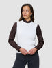 Women's Fine Knit Rib Vest Off White
