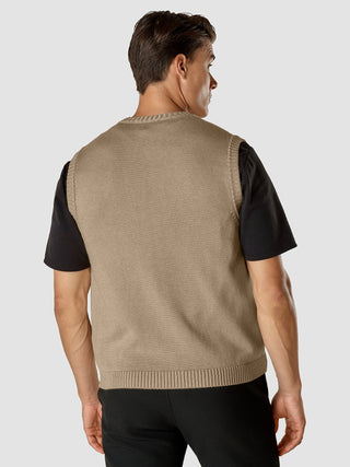 Heavy Knit Vest Khaki Molinaire