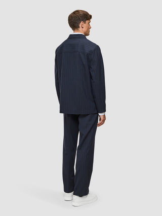 Heritage Overshirt Dark Navy Pinstripe