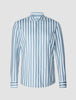 Lightweight Classic Shirt Bold Stripes Light Blue Slim