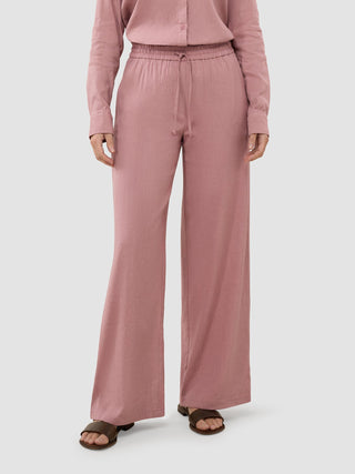 Women's Linen Pants Relaxed Dusty Cerise