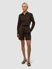Women's Linen Shorts Relaxed Espresso