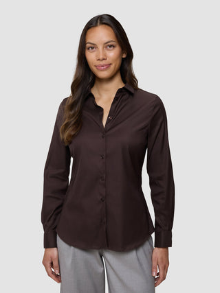 Women's Oxford Shirt Espresso Slim