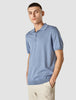 Silk / Cotton Short Sleeve Polo Cloud Blue